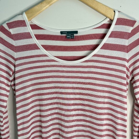 💗 Vince Lightweight Semi-sheer Striped Designer Sweater SIZE XXS - Picture 2 of 5
